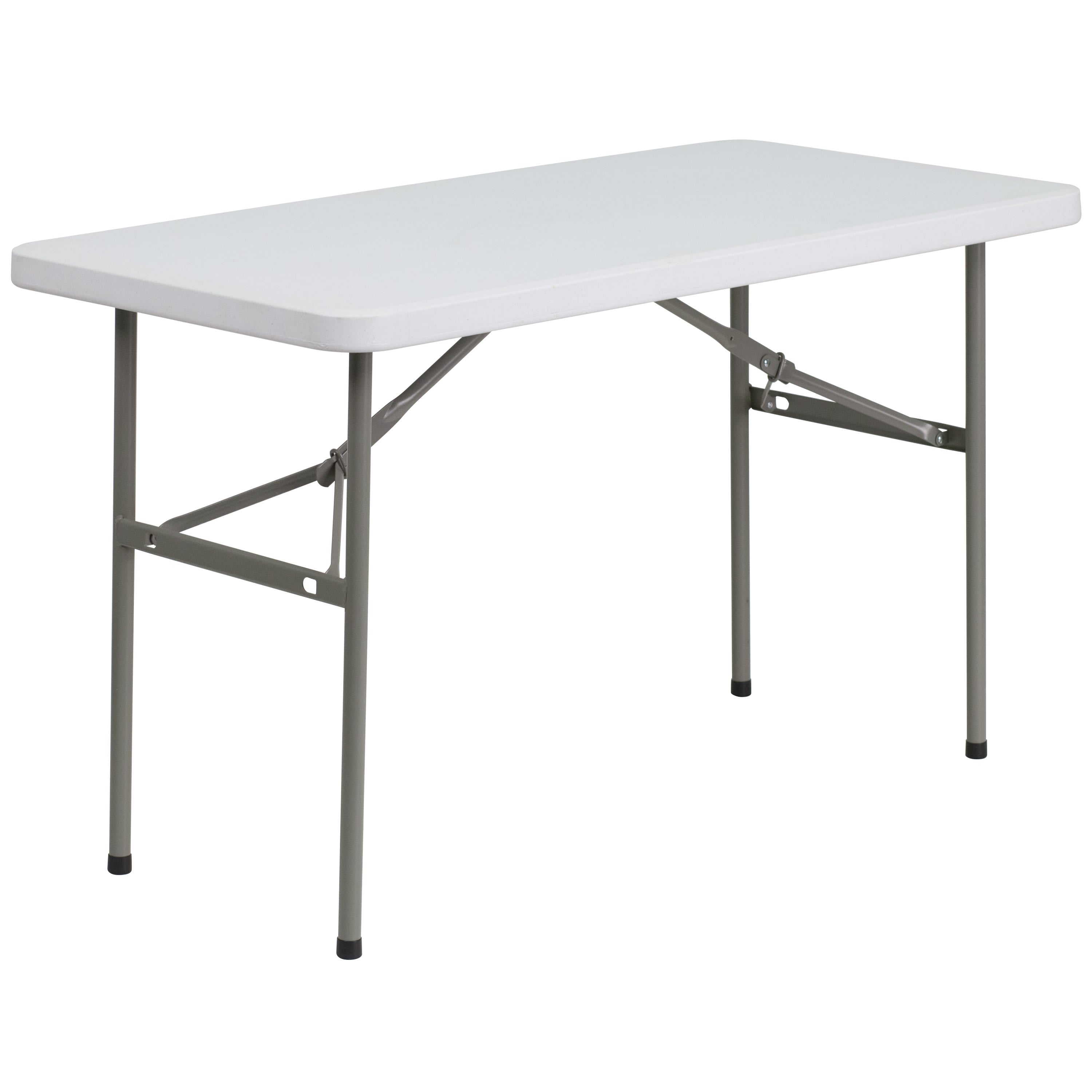 FLASH 4-Foot Plastic Folding Table Commercial Grade White