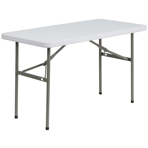 FLASH 4-Foot Plastic Folding Table Commercial Grade White