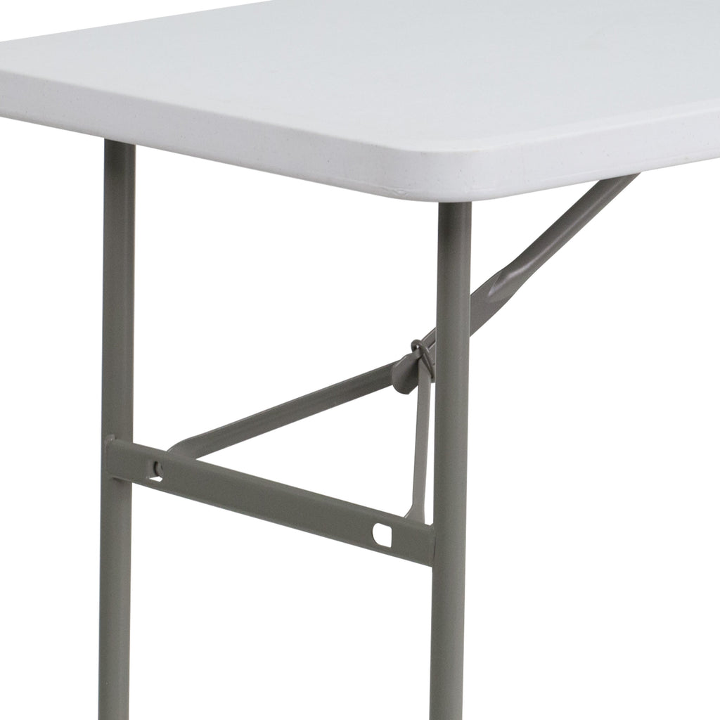 FLASH 4-Foot Plastic Folding Table Commercial Grade White