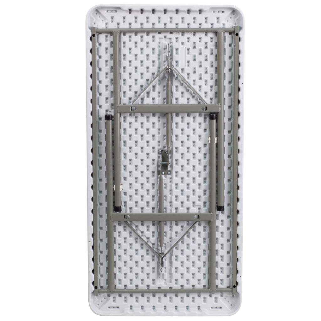 FLASH 4-Foot Plastic Folding Table Commercial Grade White