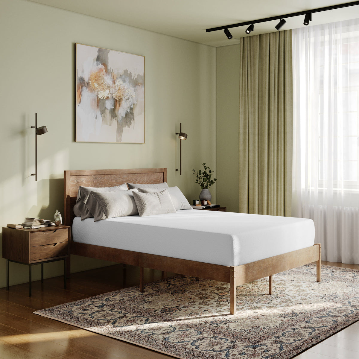 FLASH Cloud Green Tea Cooling Gel 4-Layer Memory Foam Mattress 10-Inch