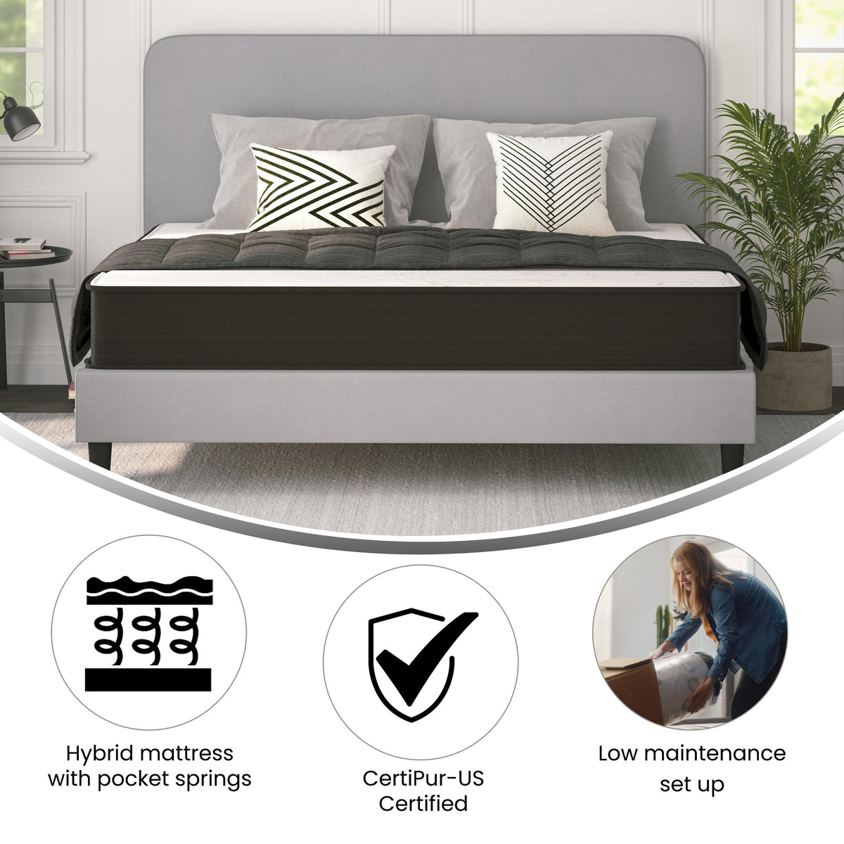 FLASH Dream 10in Hybrid Mattress Pocket Spring in a Box